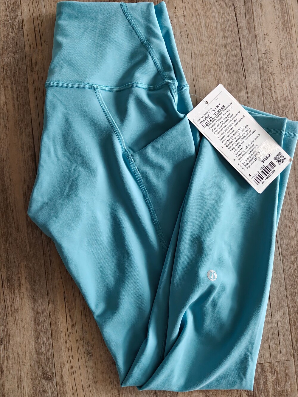 Wundertrain High Rise Tights Leggings Pockets Size 4 New With Tags Washed Blue